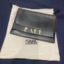 Karl Lagerfeld black leather clutch with dust bag Image 2
