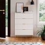 Chest of 4 Drawers for Bedroom, 60x34x91cm, Wood Storage Dresser Bedroom Furniture Cabinet for Living Room,Office,Lounge,White Image 2