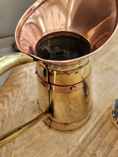 Copper and brass vintage jug.