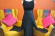 Vintage Consortium Black velvet maxi dress