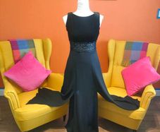 Vintage Consortium Black velvet maxi dress