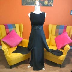 Vintage Consortium Black velvet maxi dress