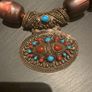 Chunky bronze pearl and bead necklace Image 2