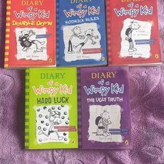 Diary of a Wimpy Kid Book Bundle 5 Books Good Used Condition