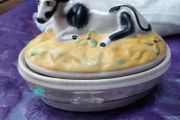 Antique Staffordshire Cow Butter Dish