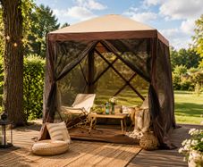 Pop Up Gazebo Tent 6 x 6 feet Pop-Up Screen Tent 4 Sided Canopy Sun Shelter