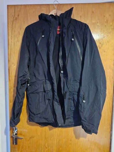 Black Hooded Outdoor Ski Jacket