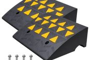 Rubber Curb Ramp 2 Pack, 6" Rise Height Heavy-Duty 33069 lbs/15 T Capacity Threshold Ramps