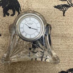 Waterford Crystal Fan-Cut Mantel / Desk Clock  Roman Numerals