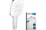 GROHE Vitalio 130 SmartActive Cube - Hand Shower 13cm (Push Button with 3 Spray Selection, Water Saving, Anti-Limescale System