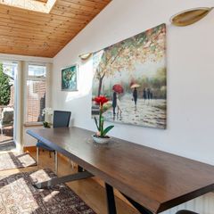 Industrial Style Dining Table. Wood Effect Top & Black Metal Legs