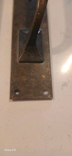Pair Vintage Solid Brass 12" Pull Door Handles