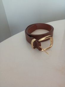 Tan Belt with Gold Buckle