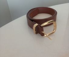 Tan Belt with Gold Buckle