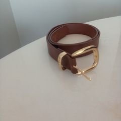 Tan Belt with Gold Buckle