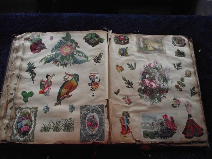 Victorian/Edwardian Album of colourful scraps - Circa 1890's/1900's
