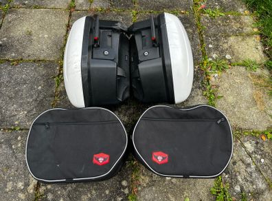 White Yamaha FJR Panniers Left + Right + Liners