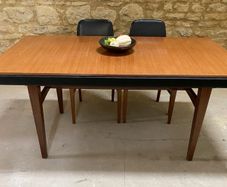 Very rare mid-century dining table and chairs