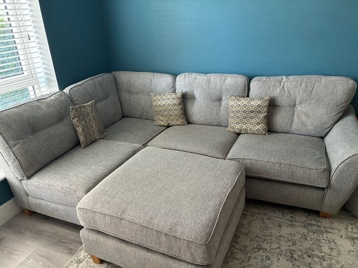 Corner sofa and Arm Chair with Foot Stool
