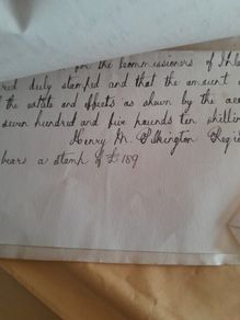 1890 irish hand written document