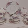 Fabulous Vintage Rare Patterned Royal Stafford Bone China Hand-Painted and Hand-Gilded Cake Display Plate in a Stunning Pink Hibiscus Pattern, Pattern no. 8239, Mint/Cabinet Condition Image 10