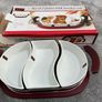 Set of 3 serving plates and wooden tray Image 2