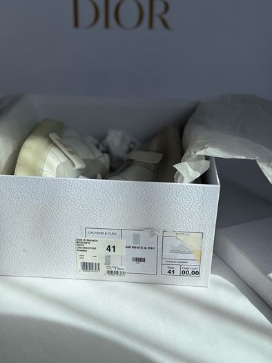 Authentic Dior-ID Low Top Sneakers White Leather with Transparent Rubber Toe Cap