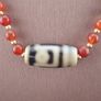 Vintage Carnelian Agate From Mali With Himalayan 1 Eyes Tibetan Agate Dzi Pendant Necklace Image 10