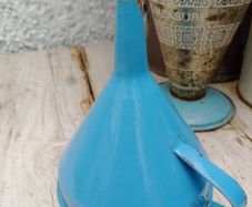 Blue enamel Funnel, Danish vintage enamelware