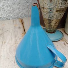 Blue enamel Funnel, Danish vintage enamelware