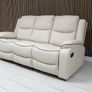 Chole 3+1+1 Grey & Cream Micro Fabric Recliner Sofa Image 8