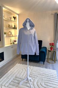 Ladies Grey Zip through Hoodie Size UK Large 14 / EU 42
