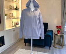Ladies Grey Zip through Hoodie Size UK Large 14 / EU 42