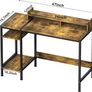 NEW SALE |  Computer Gaming Desk - 47" Home Office Desk with Storage, Rustic Writing Desk with Monitor Stand, Modern Simple Study Corner Table, Adjustable Storage Image 3
