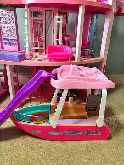 Barbie Doll House, Boat, car, Dolls and Accessories