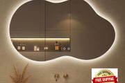Mirror with LED Lights,100X60cm Irregular LED Bathroom Mirror, Anti-Fog