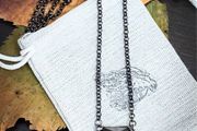 Stunning Tigers Eye Pyramid Power Pendant Crystal with soft soldered details pendant Belcher Chain necklace
