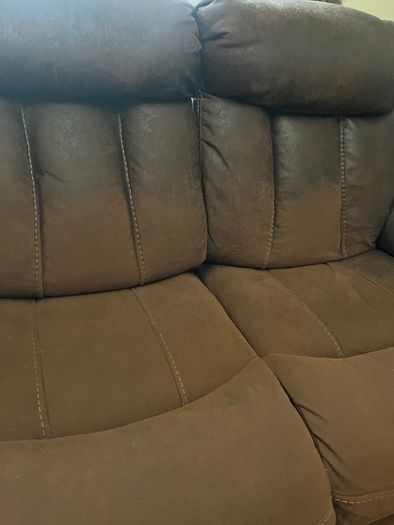 3 seater brown recliner sofa