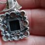Vintage Black Onyx and Moonstone Sterling Silver Pendant Set Image 9
