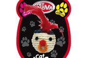 Pet Nova Cat Head With Feathers Toy 5cm