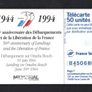 1994 France 50 unit 50th Anniversary of Landings at the Liberation of France showing Omaha beach (Gemplus) Call card Image 2