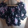 Ladies Quiz Black & Pink Floral Top Image 2