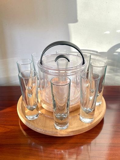 Vintage 80's Bodum Designer Double Wall Ice Bucket, Danish, Acrylic, "Shiro"