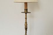 Vintage ornate brass candle table lamp