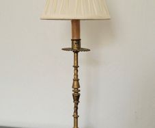 Vintage ornate brass candle table lamp