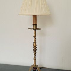 Vintage ornate brass candle table lamp