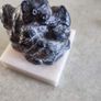Vintage WOLF DESIGNS Bear with Cub Carving, Canada Figurine on marble plinth. Image 3