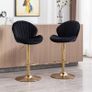 Set of 2 Luxury Bar Stools swivel with a stunning gold chrome base Image 6