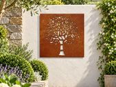 Corten Steel Tree Wall Art Garden Decoration 55 x 55 cm