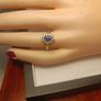 Petite Natural Tanzanite & Zircon Oval Cluster Ring Image 5
